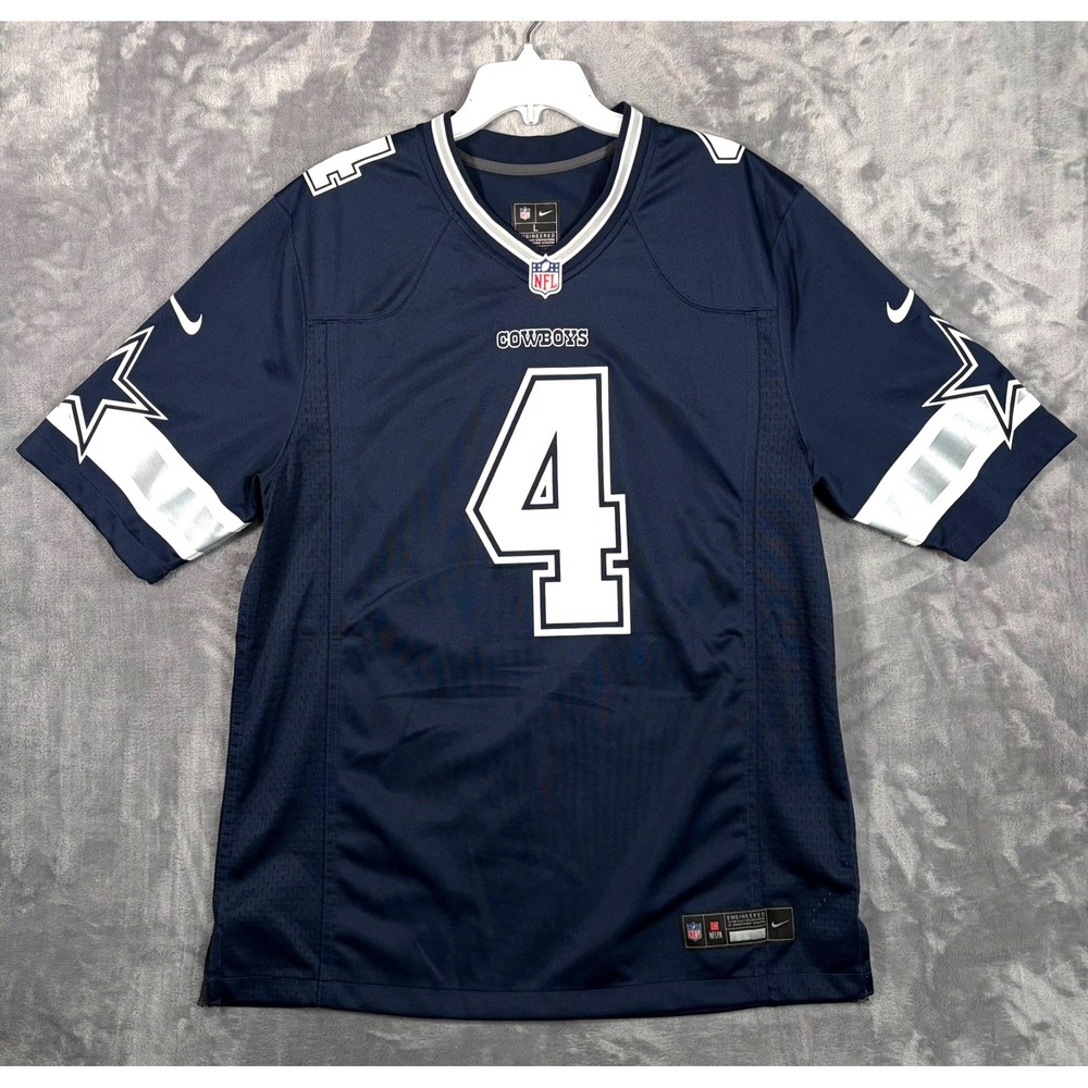 Nike Dallas Cowboys Dak Prescott Jersey Shirt Mens Large Blue 4 NFL Football